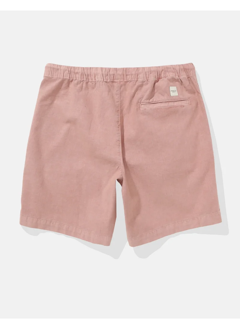 American Eagle AE Flex 8" Lived-In Linen-Blend Trekker Short