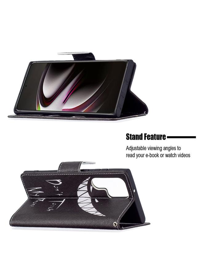 اس-توب جراب لهاتف Samsung Galaxy S22 Ultra 5G بنمط رسم ملون، جراب جلدي قابل للطي أفقيًا مع حامل وفتحات للبطاقات ومحفظة - Image 5