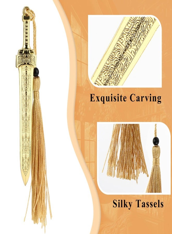 Tyqour Sword Bookmark with Tassels Metal Book Mark Vintage Bookmark for Men Women Office School Home Library Bookstore - Image 2