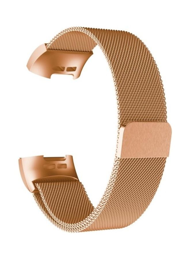 NIBEMINENT Metal Magnetic Watch Strap For Fitbit Charger 3 Rose Gold - Image 3