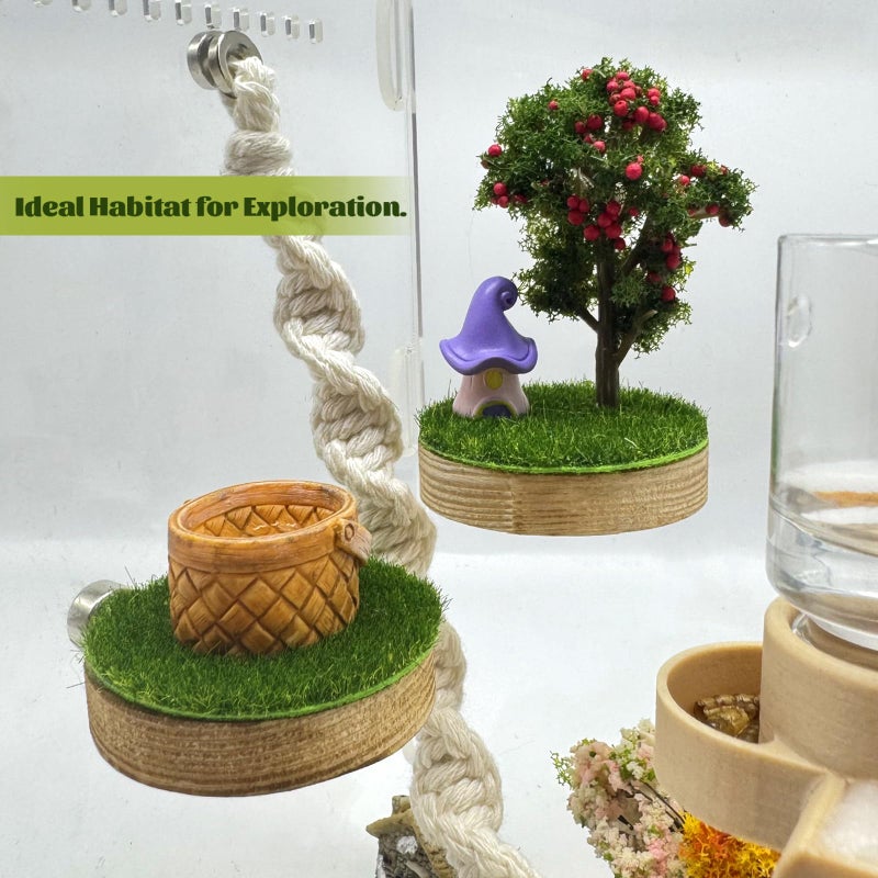 Julang Jumping Spider Enclosure Accessories â€“ Natural Wood Handmade Mini Forest Platforms with Magnetic Mounting for Climbing, Resting and Exploration -2 - Image 3