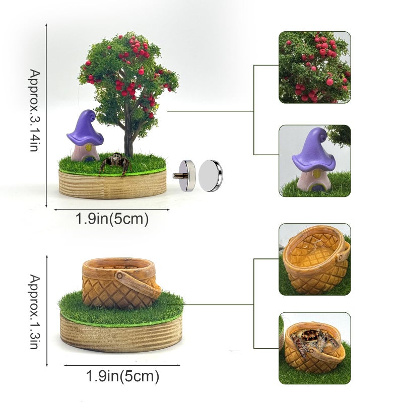 Julang Jumping Spider Enclosure Accessories â€“ Natural Wood Handmade Mini Forest Platforms with Magnetic Mounting for Climbing, Resting and Exploration -2 - Image 2