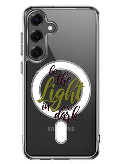Magnetic Case for Samsung Galaxy S25 Plus 6.7-inch Compatible with MagSafe Wireless Charging, Shockproof Phone Bumper Cover Be the Light in the Dark