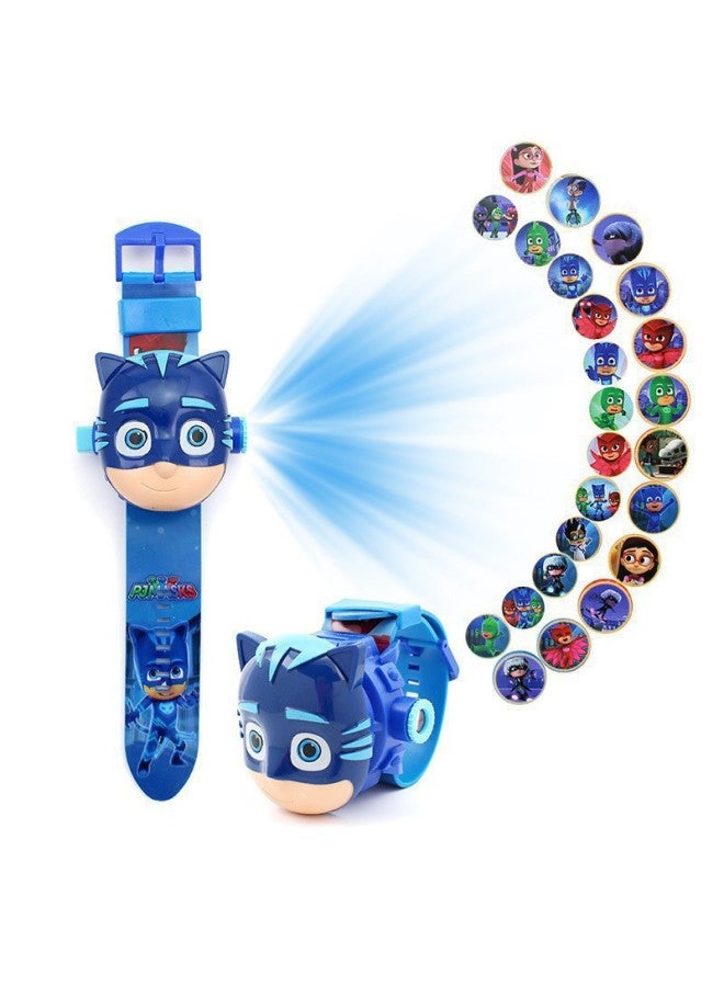 Hot Sale Children Flip Watch Girls Rainbow Horse Mermaid Projection Electronic Watch Boys Toy Gift-Color:8527 Masked Man - Image 1