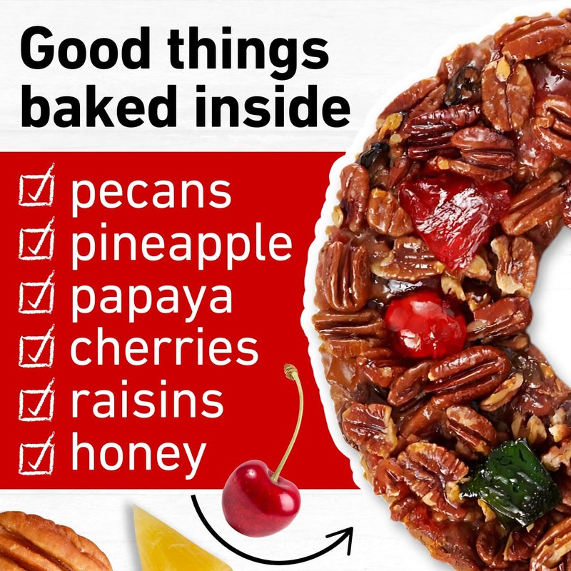 Collin Street Bakery Military Fruitcake (1 lb 14 oz) in Collectible Gift Tin - 2021G Regular Size 7” Cake with Pecans, Cherries, Papaya, Raisins, & Honey - Image 2