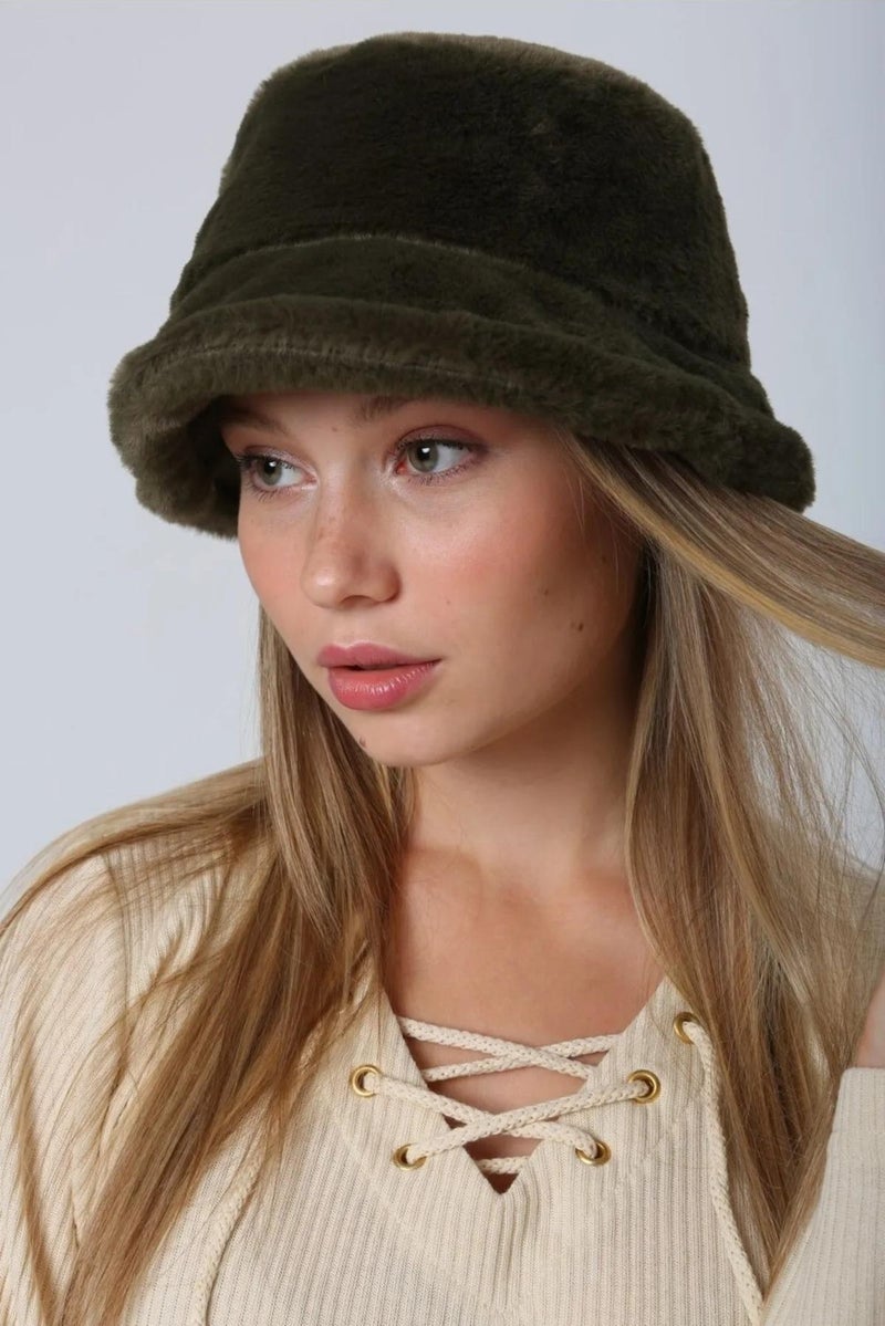 Saria Moda Saria Fashion Plush Bucket Hat  - Image 3