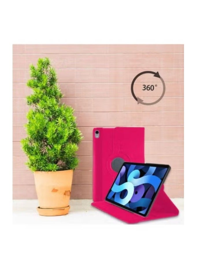 360 Degree Rotating Stand Universal Flip Case Cover For iPad Air Bright Pink/Black - Image 2