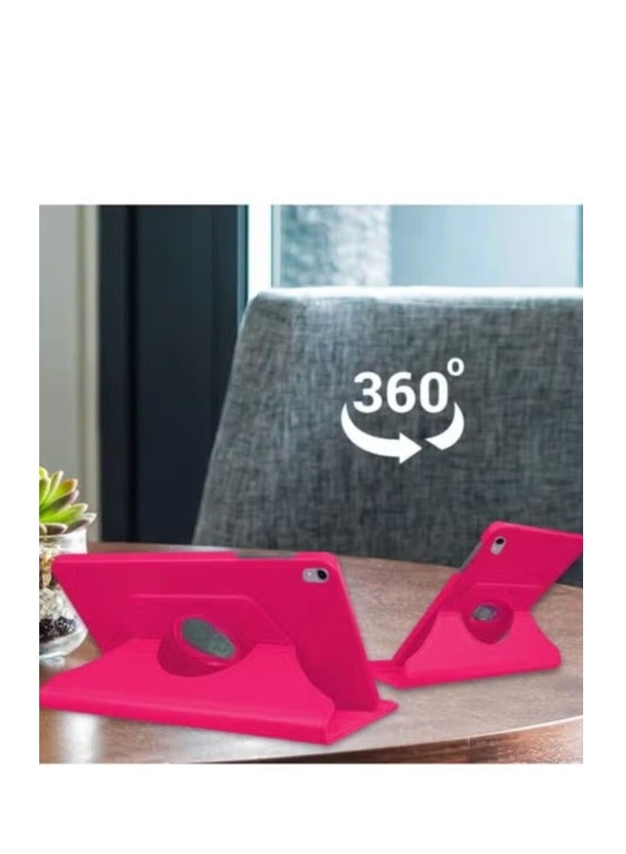 360 Degree Rotating Stand Universal Flip Case Cover For iPad Air Bright Pink/Black - Image 3