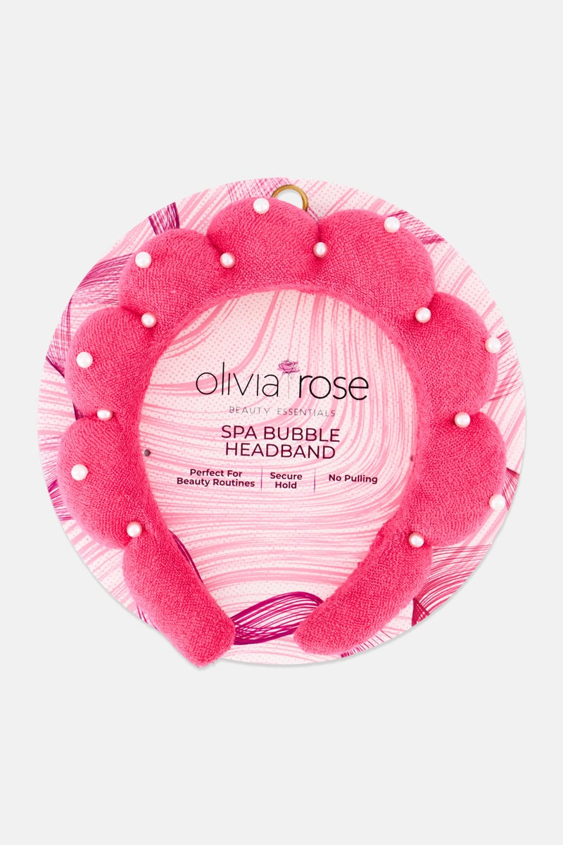 Olivia Rose Women Embellished Spa Bubble Headband, Pink - Image 1
