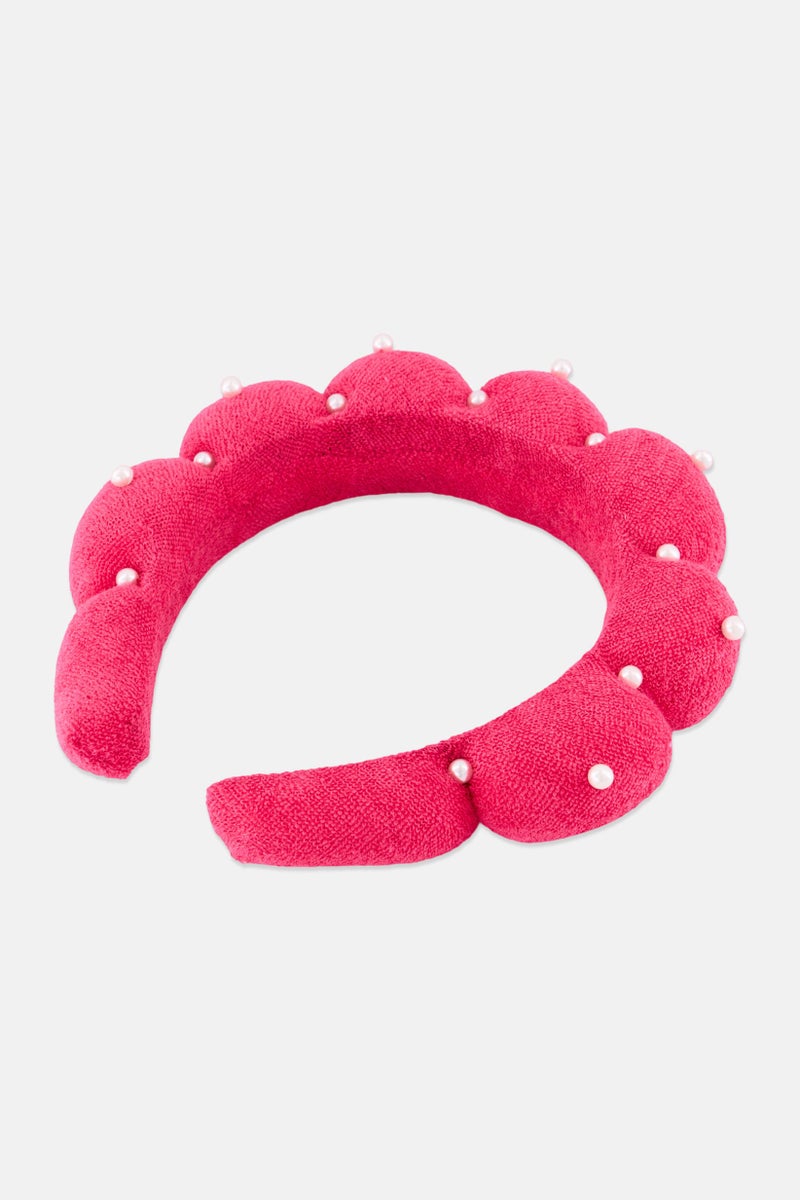Olivia Rose Women Embellished Spa Bubble Headband, Pink - Image 3