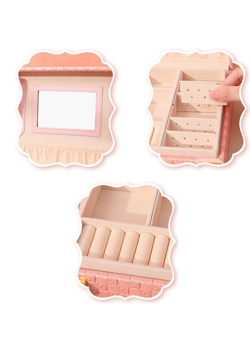 SYOSI - Kids Hair Accessories Gift Box,  Including Jewelry Box/Hair Clips/Hair Barrettes/Hair Ties/Hair Bows, Teen Girl Gifts for Kindergarten Graduation PinkKids Hair Accessories Gift Box,  Including Jewelry - Image 1