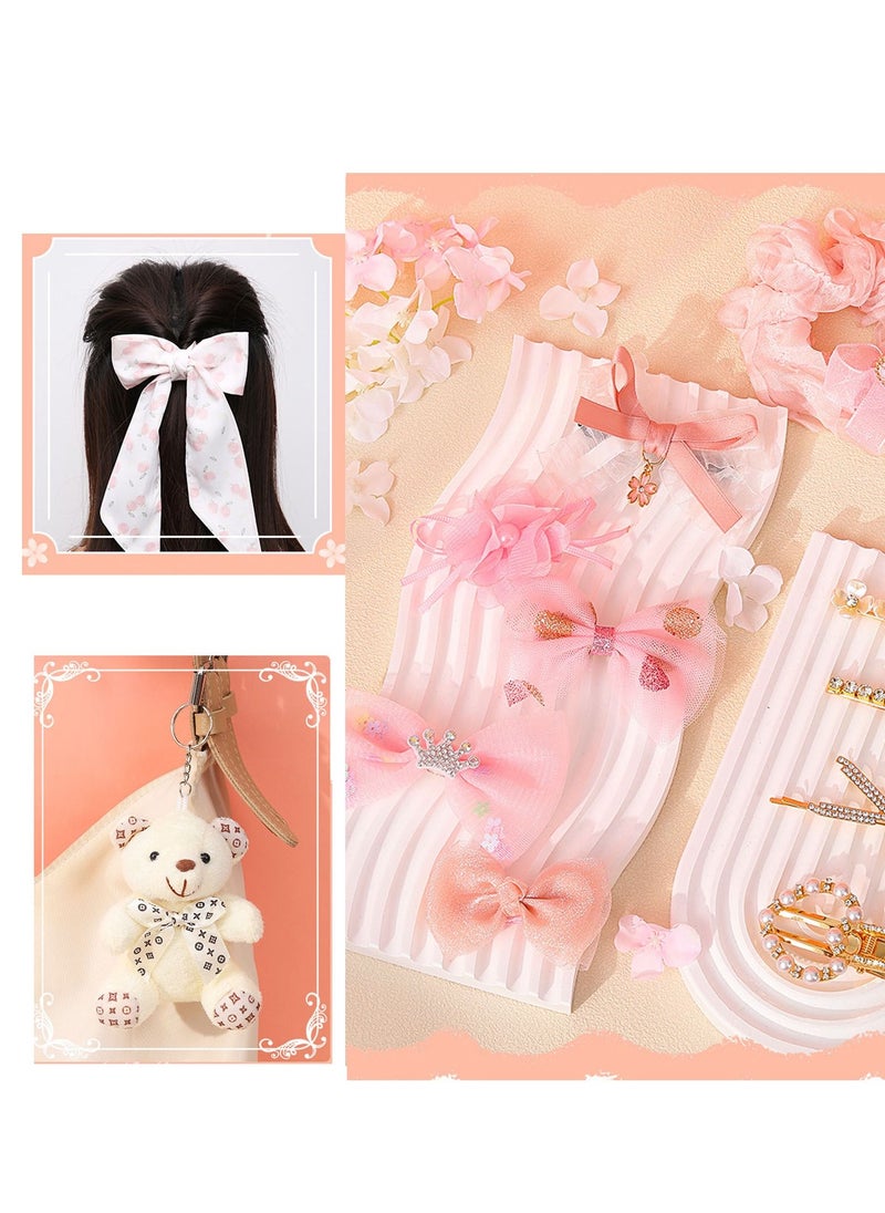 SYOSI - Kids Hair Accessories Gift Box,  Including Jewelry Box/Hair Clips/Hair Barrettes/Hair Ties/Hair Bows, Teen Girl Gifts for Kindergarten Graduation PinkKids Hair Accessories Gift Box,  Including Jewelry - Image 1
