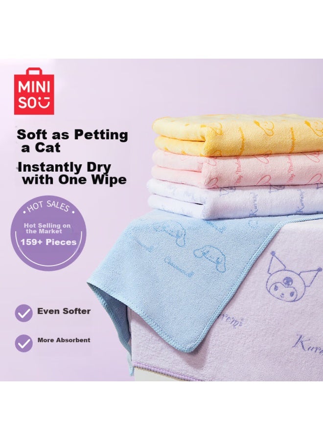 Miniso Sanrio Ultra-fine Fiber Towel, Soft, Absorbent, Quick-drying, For Face Washing And Bathing, 75x35cm, My Melody Pink, 2-pack - Image 3