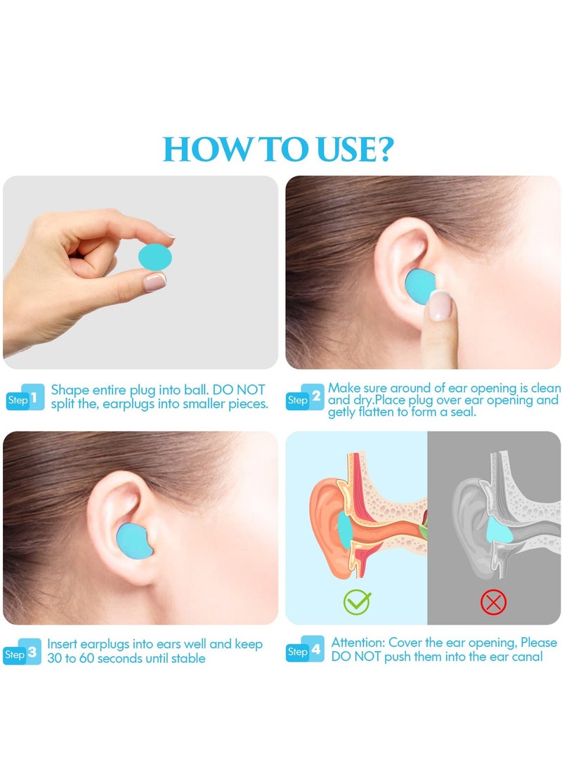 Generic - Wax Ear Plugs For Sleeping, Swimming - 12 Soft Noise Reducing Silicone Wax Ear Plugs For Sleeping And Swimming, Ear Protection, Noise Isolation Rating 32 Db - Image 1