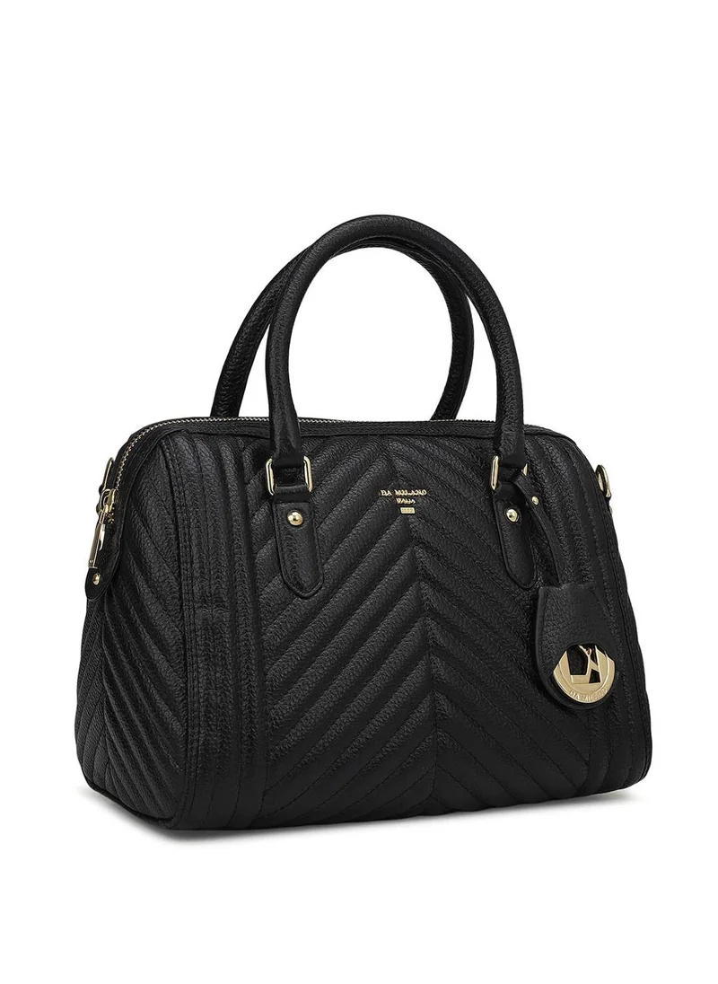 دا ميلانو حقيبة جلد طبيعي سوداء