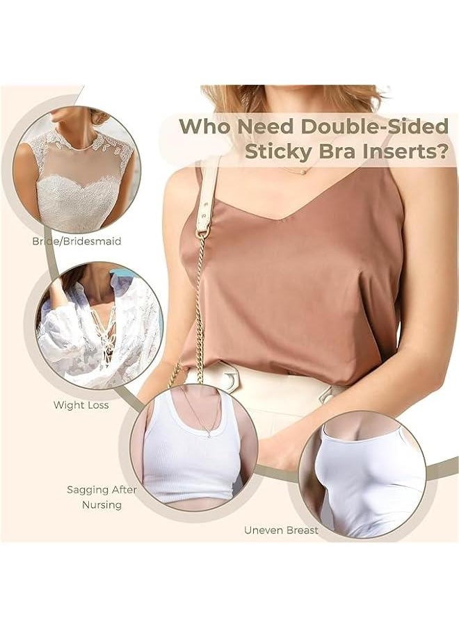 Generic - Snowy Sticky Bra Inserts, Instant Boost Sticky Inserts, Double Sided Sticky Bra Inserts, Snowy Bra Inserts Push Up Sticky, Instant Volume Sticky Inserts, Self-Adhesive Bra Pads Waterproof - Image 1