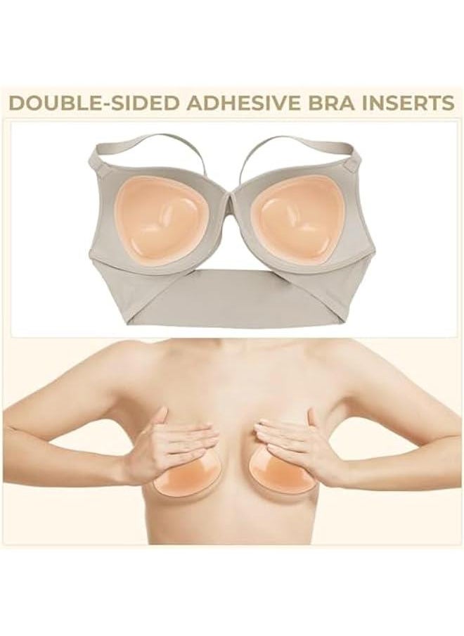 Generic - Snowy Sticky Bra Inserts, Instant Boost Sticky Inserts, Double Sided Sticky Bra Inserts, Snowy Bra Inserts Push Up Sticky, Instant Volume Sticky Inserts, Self-Adhesive Bra Pads Waterproof - Image 1