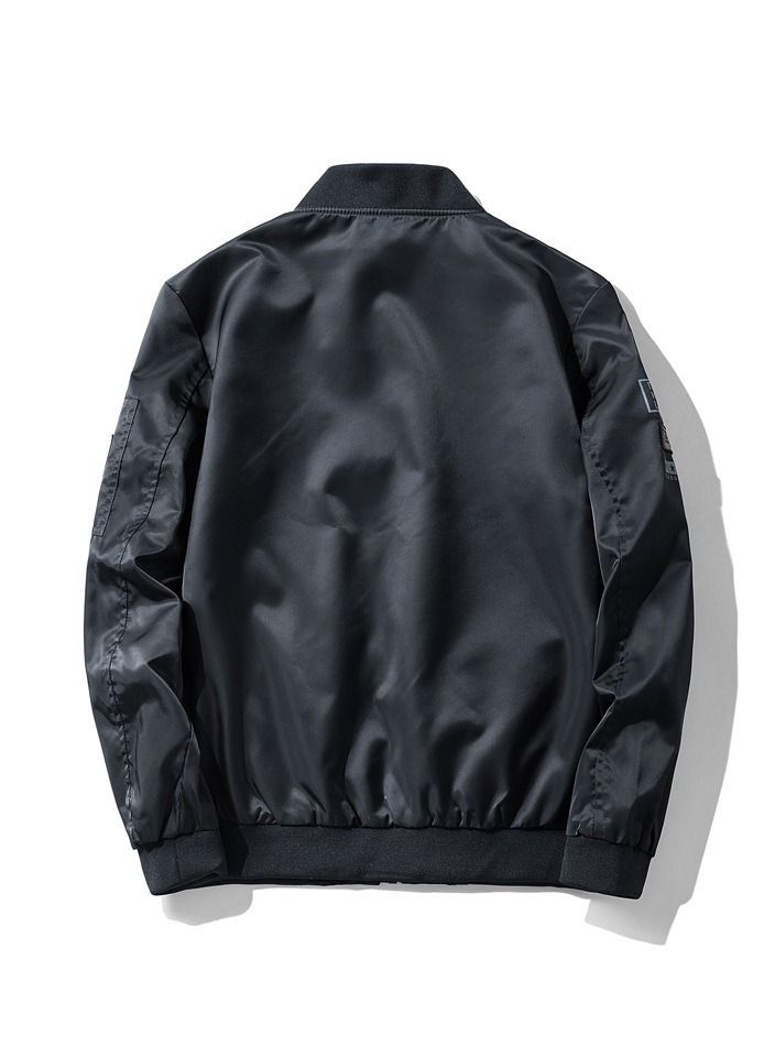 Stand-Up Collar Zipper Jacket Flight Jacket Double-Sided Baseball Uniform - Image 3