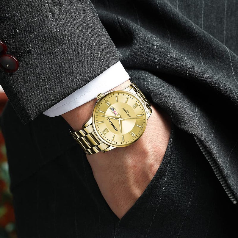 CRRJU Men's Fashion Luxury Auto Date Stainsteel Steel Watches Business Minimalist Japan Movement Quartz Waterproof Wristwatches for Men - Image 4