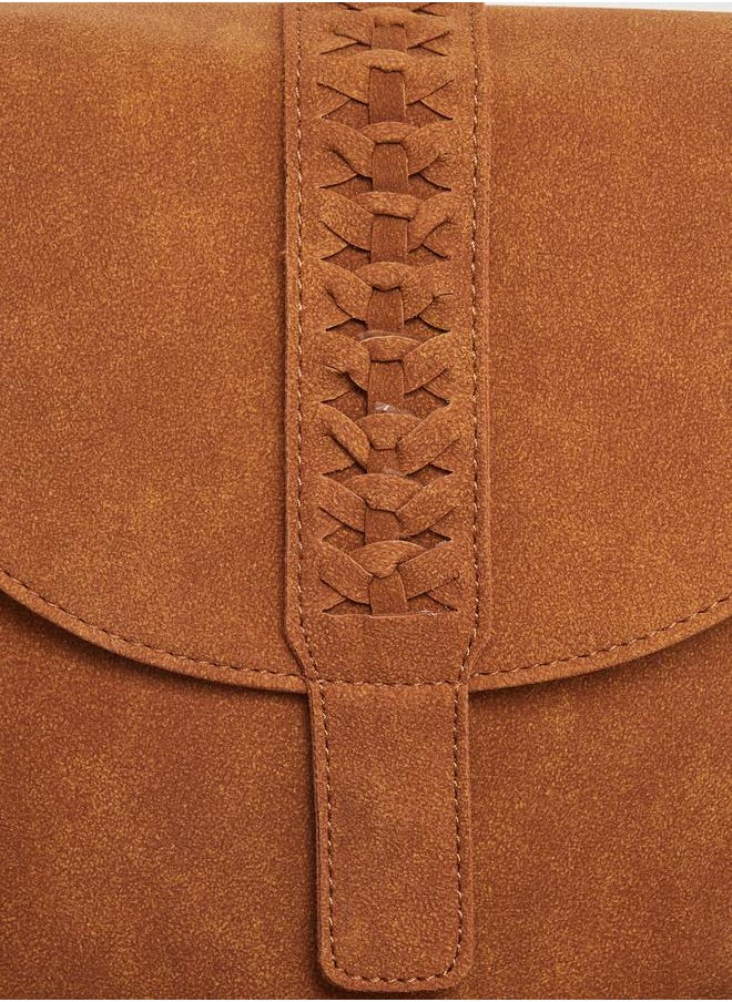 Styli Suede Look Crossbody Bag with Fringes Detail  - Image 4