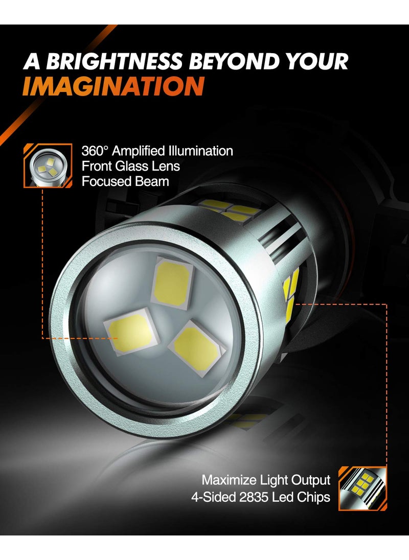 SEALIGHT SEALIGHT 5202 LED Fog Lights Bulbs, 6000K Xenon White, 27 SMD Chips DRL Bulbs, 5202 5201 PS19W PS24W LED Fog Light, Pack of 2  - Image 3