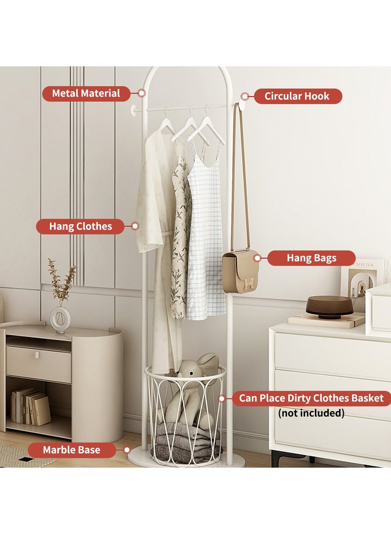 YQbest Fashionable and Versatile Coat Rack and Clothes Hanger Stand- Half-Round Shape, Multi-Functional- Arch-Shaped Metal Coat Hanger, 170cm Tall, for a Sleek and Organized Living Space(White)  - Image 5