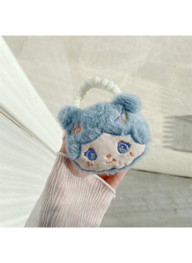 Generic - Cute Plush Girl Handbag Airpods Pro Shell Suitable For 2 Generation 3 Generation For Apple Bluetooth Headset Protective Cover-Color:Blue Cartoon Girl-handbag-Applicable Model:AirPods1/2/3 Generation Pro/Pro2 Generation - Image 1