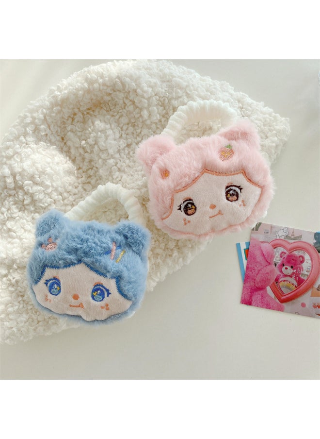 Generic - Cute Plush Girl Handbag Airpods Pro Shell Suitable For 2 Generation 3 Generation For Apple Bluetooth Headset Protective Cover-Color:Blue Cartoon Girl-handbag-Applicable Model:AirPods1/2/3 Generation Pro/Pro2 Generation - Image 1