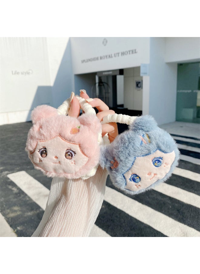 Generic - Cute Plush Girl Handbag Airpods Pro Shell Suitable For 2 Generation 3 Generation For Apple Bluetooth Headset Protective Cover-Color:Blue Cartoon Girl-handbag-Applicable Model:AirPods1/2/3 Generation Pro/Pro2 Generation - Image 1