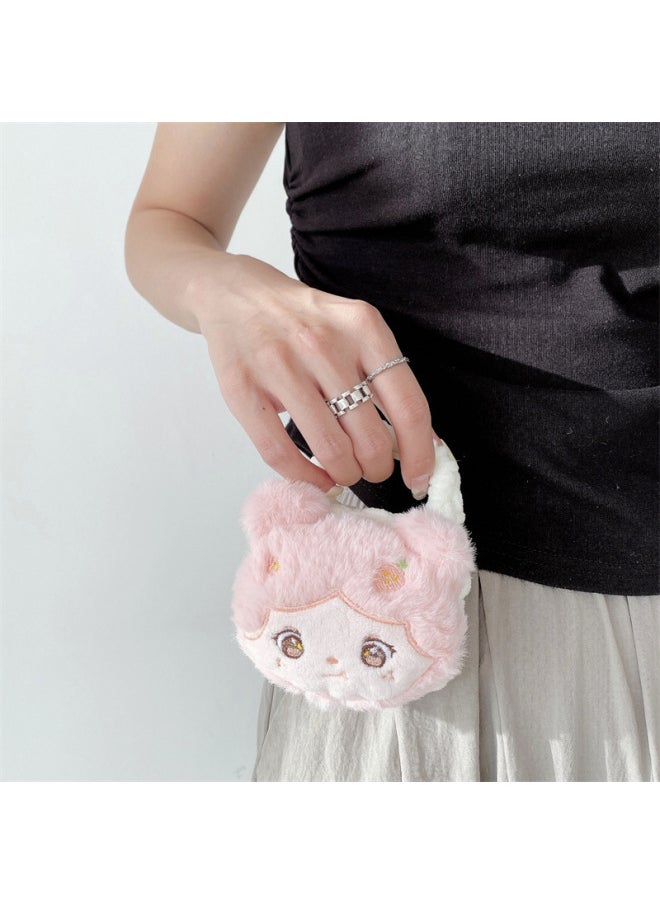 Generic - Cute Plush Girl Handbag Airpods Pro Shell Suitable For 2 Generation 3 Generation For Apple Bluetooth Headset Protective Cover-Color:Blue Cartoon Girl-handbag-Applicable Model:AirPods1/2/3 Generation Pro/Pro2 Generation - Image 1