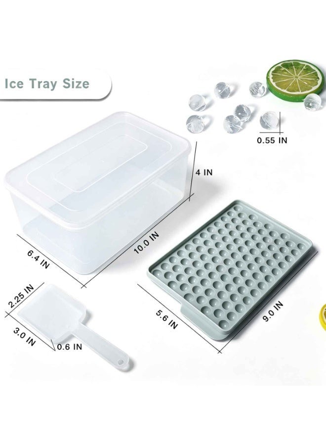 2 Pack,Mini Ice Cube Molds, 0.55” Tiny Pebble Ice for Iced Coffee & Soda,Fast Chill,Easy Twist Release,Stackable with Lid & Storage Bin,Blue,for Summer Party - Image 3