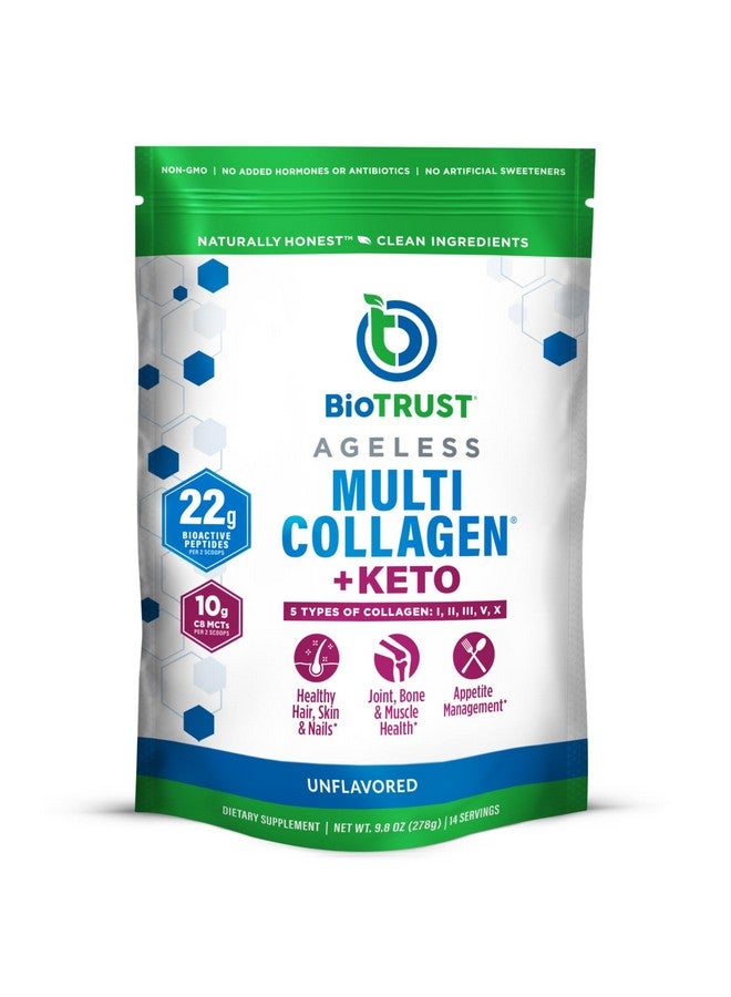 BioTrust BioTrust Multi Collagen Protein Powder + Keto MCT Oil - 5 Types (I, II, III, V, X) & 100% Caprylic Acid C8 - Support Elevated Ketones, Metabolism, Joints & Beauty All in 1 Collagen Powder (Unflavored) - Image 1