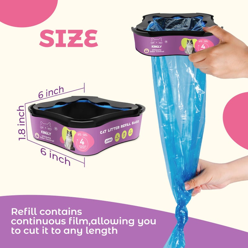 Kingly Premium Cat Litter Refill Bags |Jumbo 28FT 2-Pack | Lasts Up to 4 Months | 2 Cartridges for Superior Odor Control - Image 3