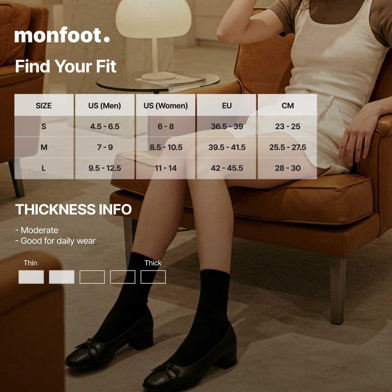 MONFOOT Men's/Women's 6 Pairs Cotton Daily Crew Socks, White Medium Multipack - Image 5