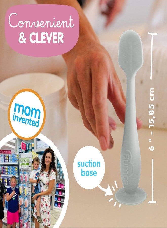 Baby Bum Brush Bumco Baby Bum Brush - BPA-Free Diaper Cream Spatula with Suction Cup Base, Soft & Flexible Silicone, Wipe-Clean, Mom-Invented Diaper Bag Essentials (Gray) - Image 3