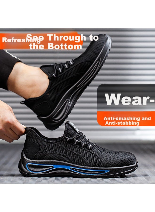 Old housekeeper Old Steward Labor Protection Shoes Men Summer Breathable Solid Wear-Resistant Steel Toe Anti-Smashing Anti-Piercing Safety Work Shoes 360 41 - Image 4