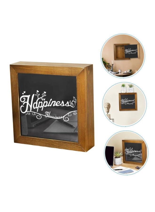 Wooden Pull-Out Piggy Bank, Adult Money-Saving Plan Storage Box, Wall-Mounted Hidden Photo Frame, Private Money Hidden Secret Money Box-Color:Wood Grain Color-Size:27cm*27cm*27cm - Image 2