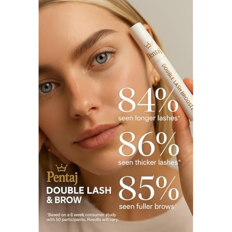 PENTAJ Double Lash and Brow Booster Serum, 10ml, With Jojoba Oil, Panthenol, Vitamin E, Ginseng, Almond Oil for Stronger, Thicker, Longer Lashes - Image 3