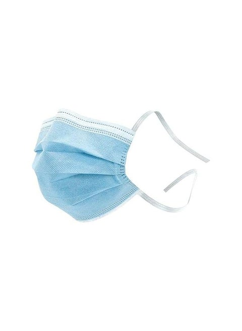 Disposable Face Mask, Protective Masks with Ties for Comfortable and Secure Fit - 3 Ply (Pack of 50, Blue)