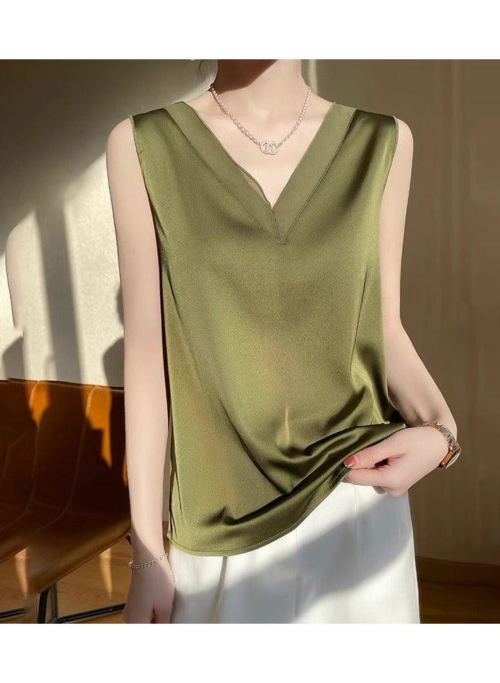 Shougu Sleeveless Outer Paired With Suit Satin Base Shirt  - Image 1