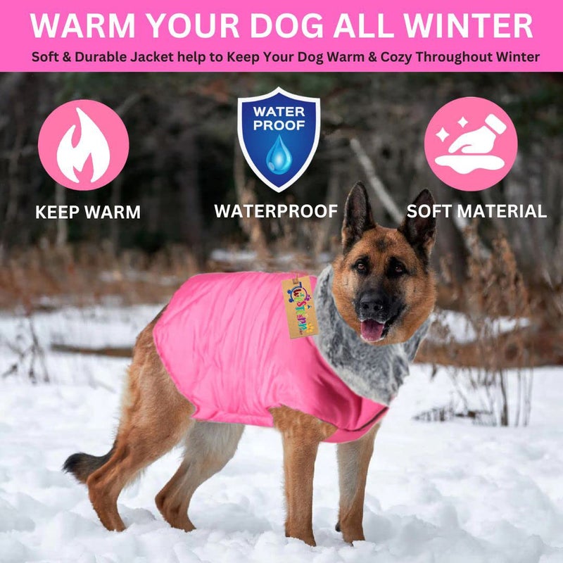Western Era Windproof Dog Winter Fur Coat, Waterproof Dog Jacket, Warm Dog Vest, Cold Weather Pet Apparel with 2 Layers Fleece Lined for Small Medium Large Dogs (Pink) (Small - 14 inch) - Image 5