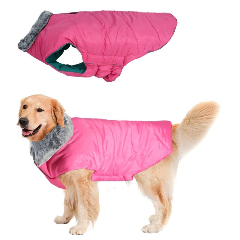 Western Era Windproof Dog Winter Fur Coat, Waterproof Dog Jacket, Warm Dog Vest, Cold Weather Pet Apparel with 2 Layers Fleece Lined for Small Medium Large Dogs (Pink) (Small - 14 inch) - Image 1