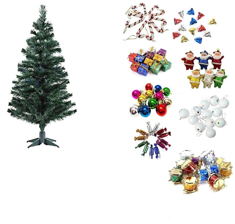 DEEPTI DECOR Artificial 4 Feet XMas TreeChristmas Tree with Ornaments Best Decoration for Merry Christmas and X Mass Party and New Year Celebration 4 Feet Tree 82 Pcs Ornaments Combo 2 - Image 1