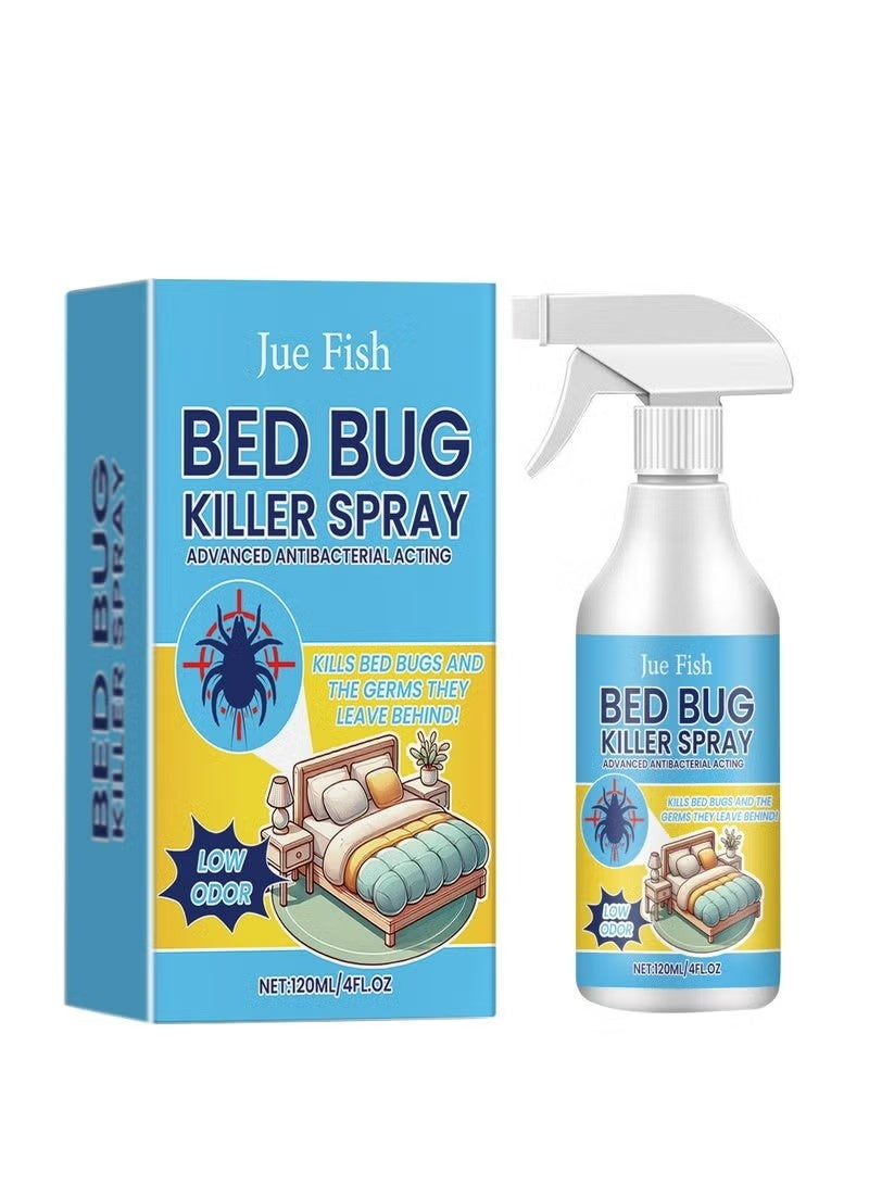 جوي فيش 120ml Bed Bugs Killer Spray, منخفضة الرائحة Roach & Fly Killer Spray, النشاطات القائمة على النباتات تقتل الحشرات والبق على الاتصال, غير الدهنية, طارد داخلي البق البق البق السرير, لا بقع, رائحة طازجة - Image 1