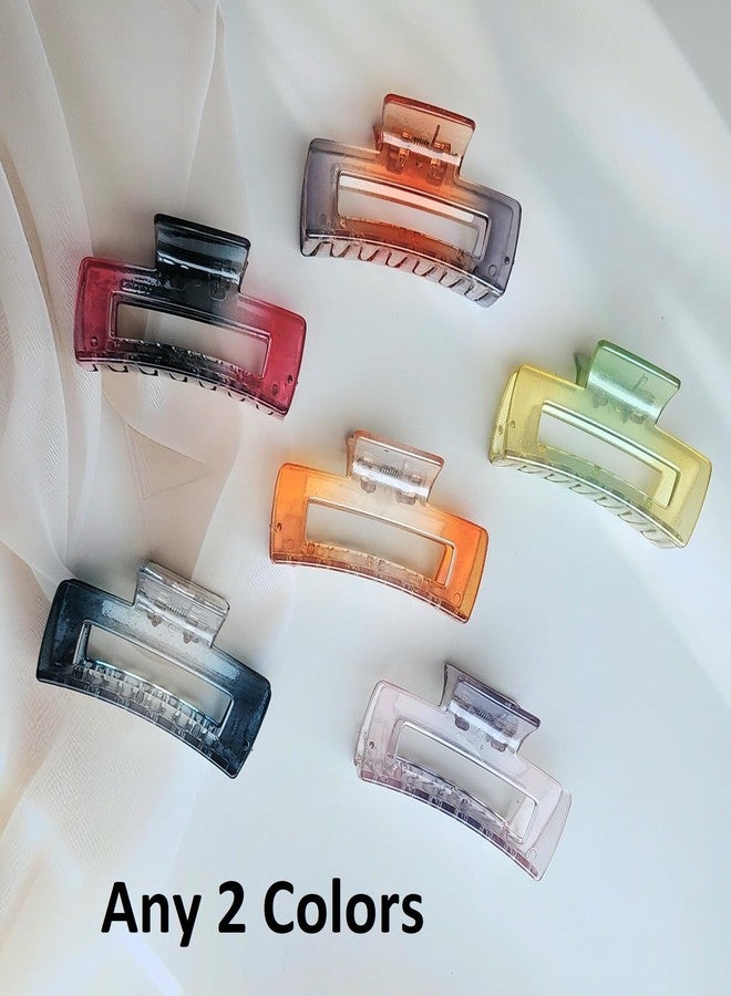 RHOSYN HAIR ACCESSORIES 2 Pieces Korean Hair Claw Clip For Women Clutcher Barrette For Girls Ponytail Claws Headwear Transparent Plastic Crystal (Any Colors) A36 - Image 2
