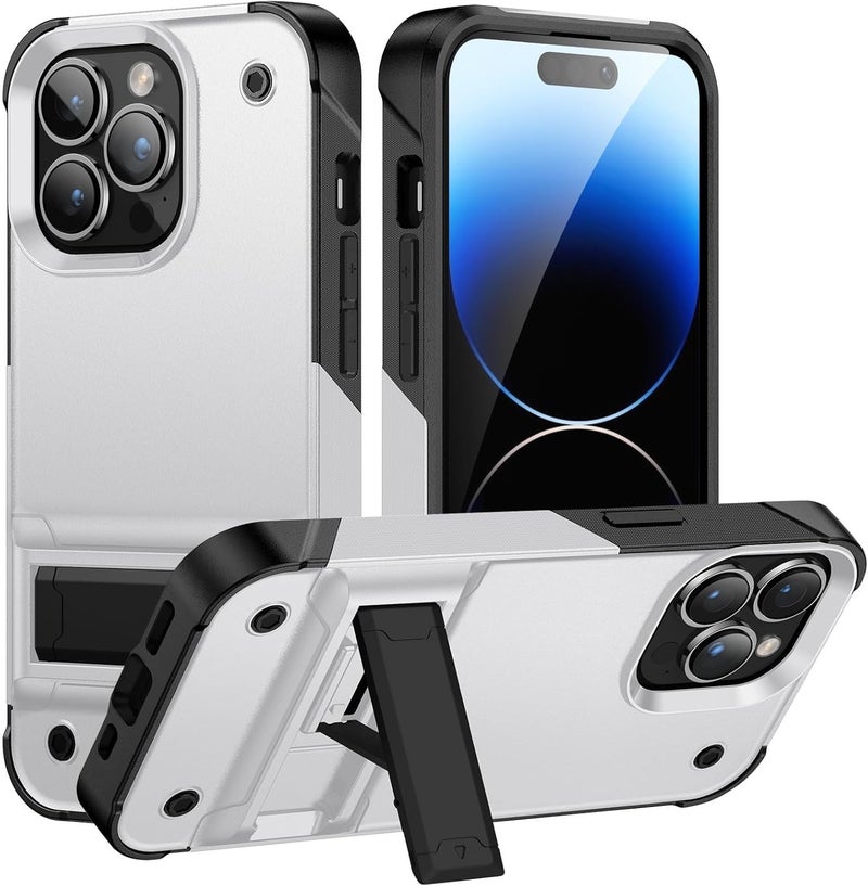 كاست ويف جراب لهاتف iPhone 16 Pro Max، جراب واقٍ عسكري عالي التحمل مقاوم للصدمات مقاس 6.9 بوصة، حواف مرتفعة، حامل مدمج غير مرئي، متوافق مع Magsafe، أسود - Image 1