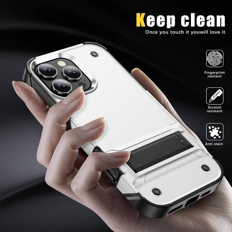 كاست ويف جراب لهاتف iPhone 16 Pro Max، جراب واقٍ عسكري عالي التحمل مقاوم للصدمات مقاس 6.9 بوصة، حواف مرتفعة، حامل مدمج غير مرئي، متوافق مع Magsafe، أسود - Image 4