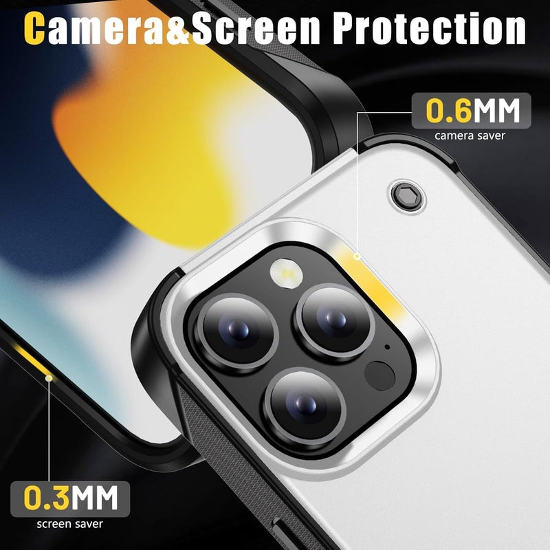 كاست ويف جراب لهاتف iPhone 16 Pro Max، جراب واقٍ عسكري عالي التحمل مقاوم للصدمات مقاس 6.9 بوصة، حواف مرتفعة، حامل مدمج غير مرئي، متوافق مع Magsafe، أسود - Image 3