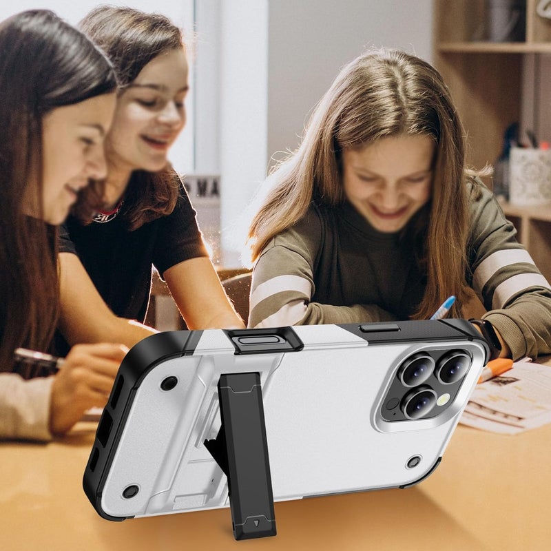 كاست ويف جراب لهاتف iPhone 16 Pro Max، جراب واقٍ عسكري عالي التحمل مقاوم للصدمات مقاس 6.9 بوصة، حواف مرتفعة، حامل مدمج غير مرئي، متوافق مع Magsafe، أسود - Image 2