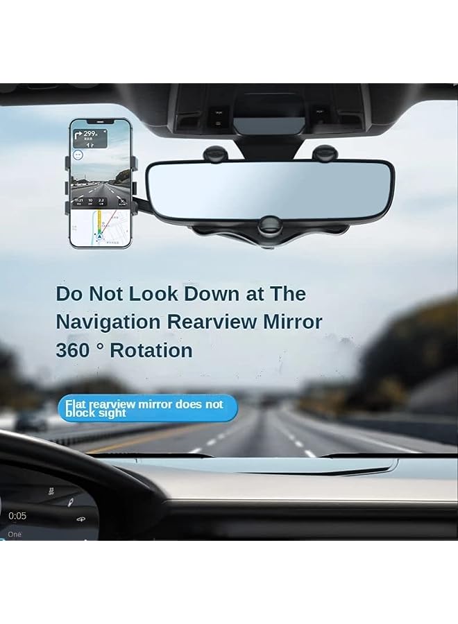 PROMASS Rearview Mirror Phone Holder for Car Mount Phone and GPS Holder Universal Rotating Adjustable Telescopic Car Phone Holder  - Image 5